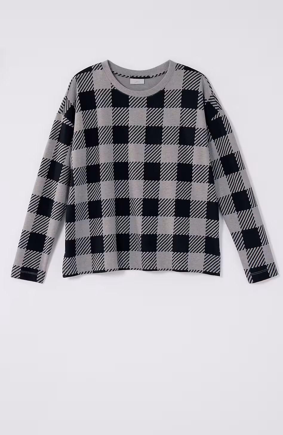 Fit French Terry Plaid Sweatshirt