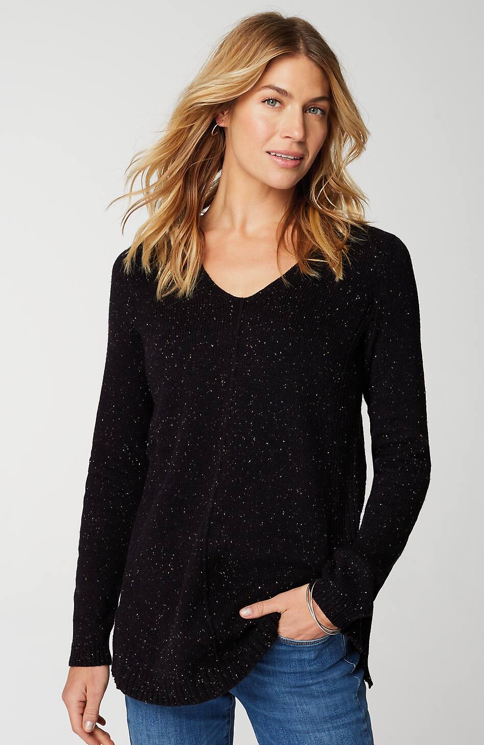 Tweeded-Cotton Sweater Tunic