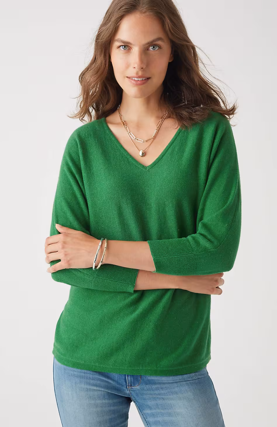 V-Neck Dolman Pullover Sweater