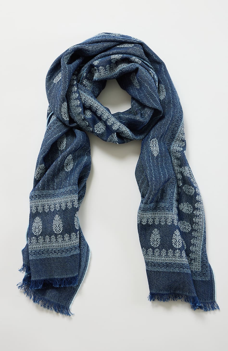 Indigo Jacquard Scarf