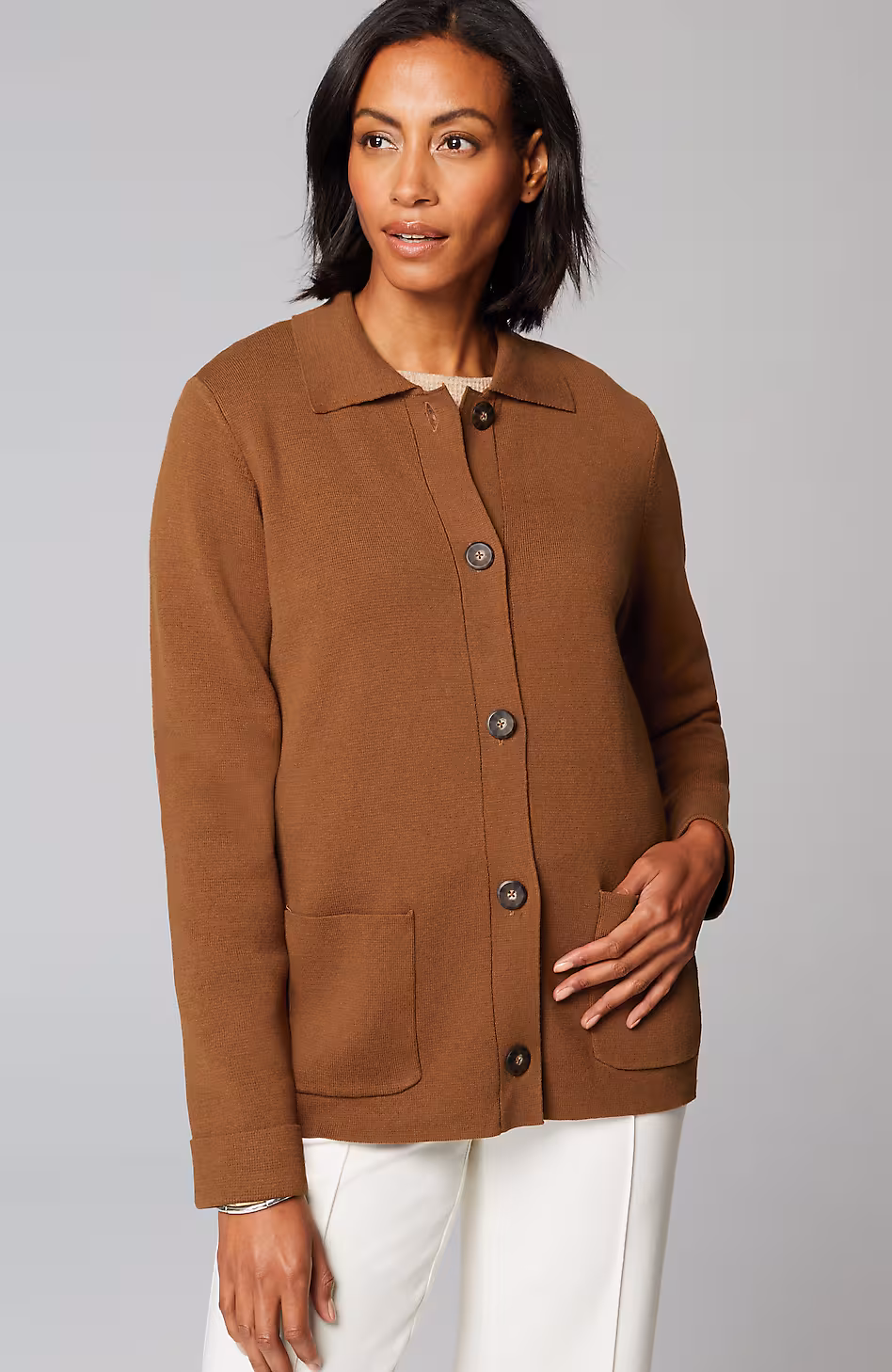 Double-Knit Sweater-Jacket