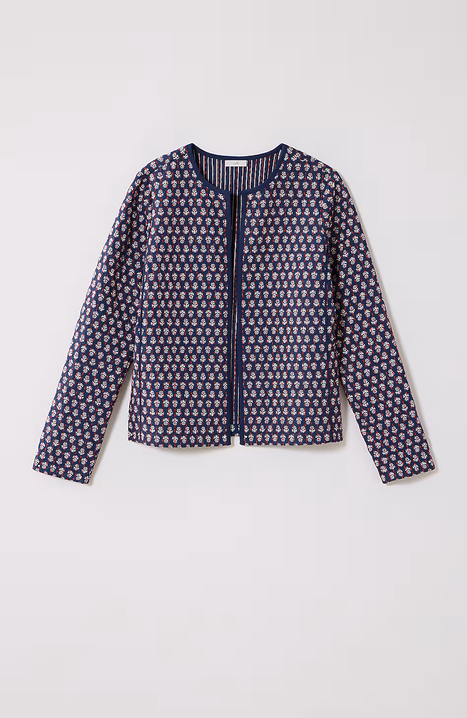 Quilted Open-Front Jacket