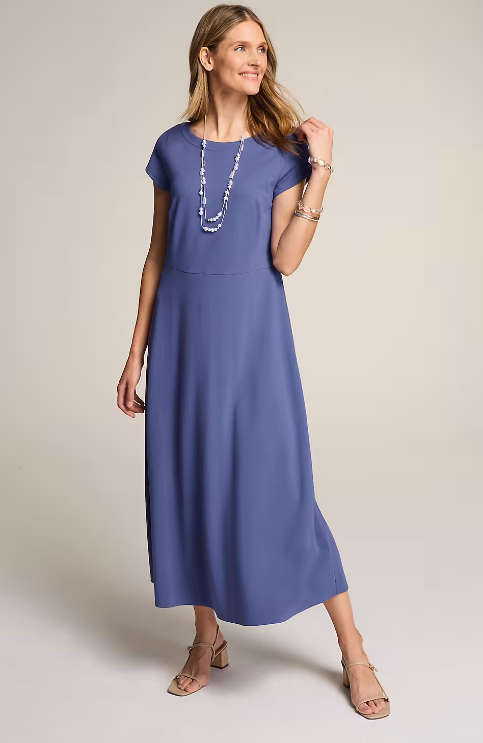 Wearever Double-Face Jersey Boat-Neck Dress