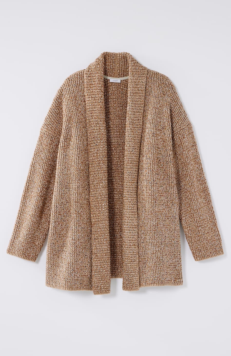 Pure Jill Ribbed-Texture Shawl-Collar Cardi