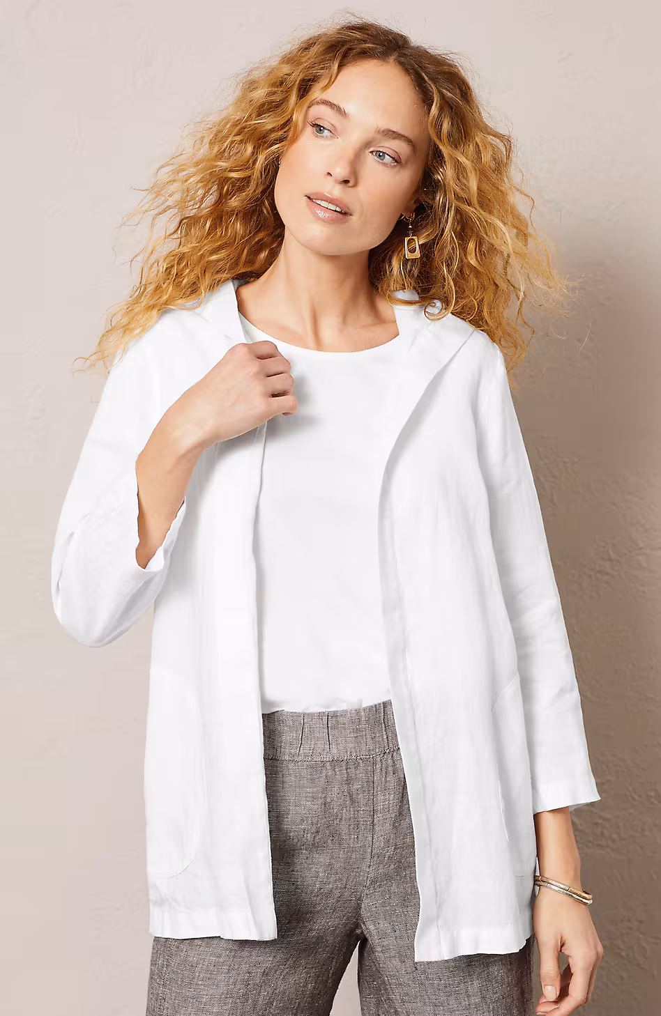 Pure Jill Linen Hooded Jacket