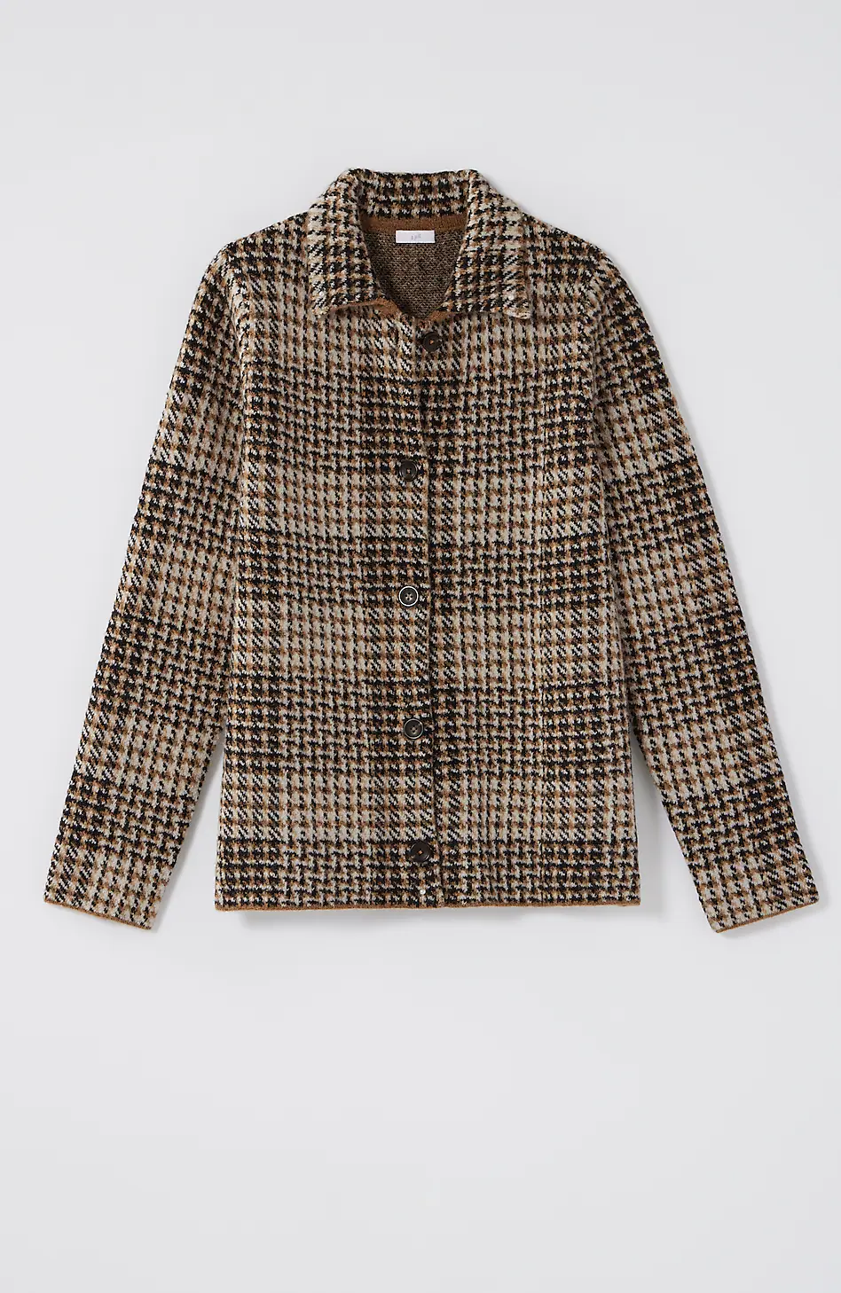 Plaid Button-Front Sweater