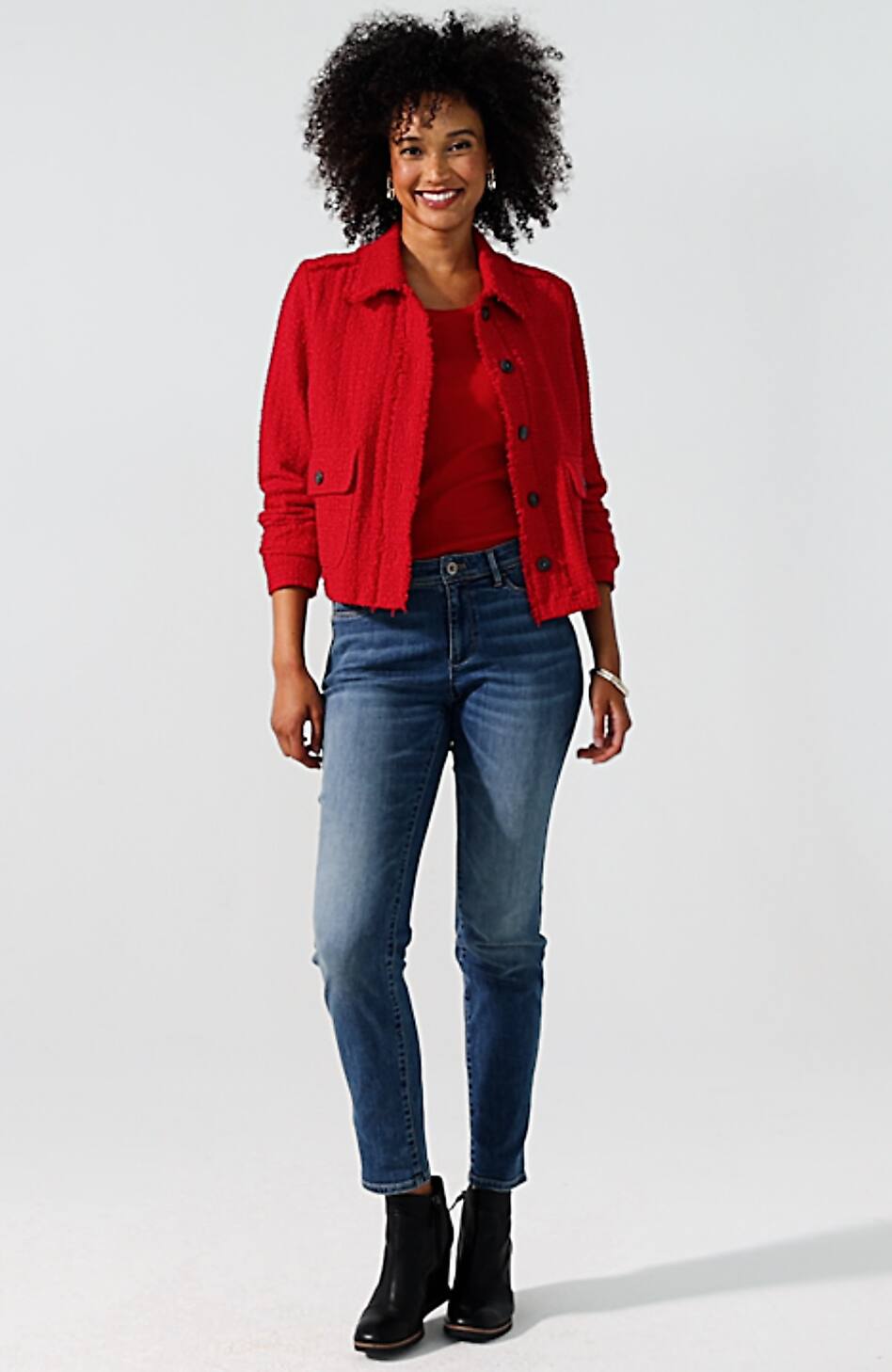 Textured-Tweed Jacket