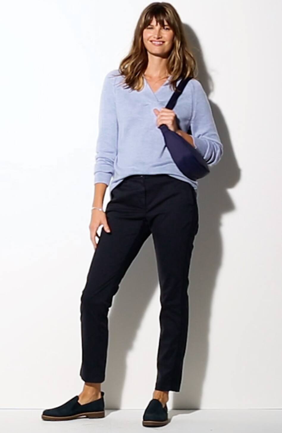 Sateen Slim-Leg Pants