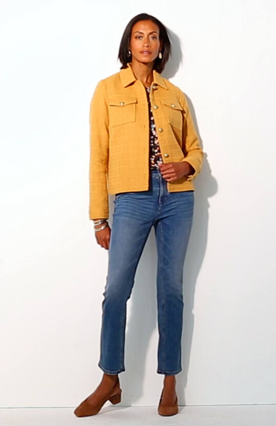 Artistic Leaves Printed Satin Top