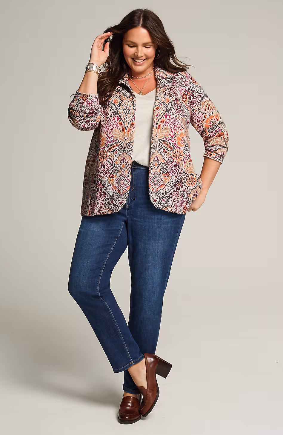 Jacquard Sweater Blazer