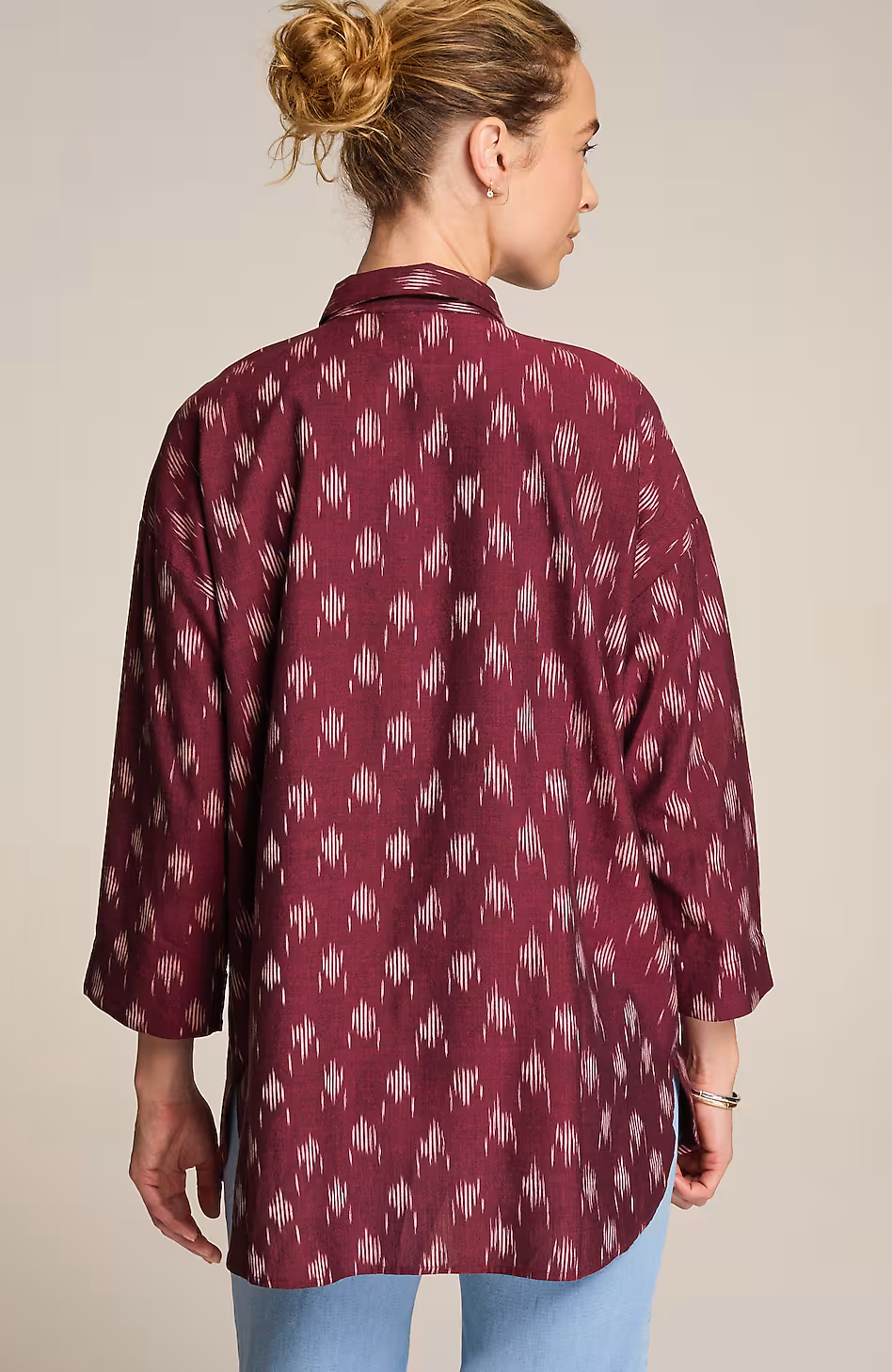 Pure Jill Ikat Button-Front Tunic