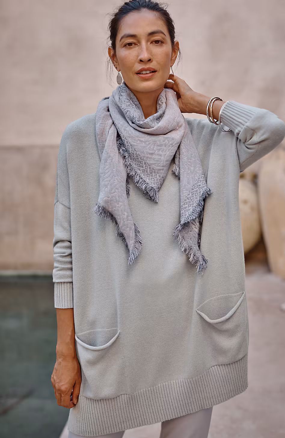 Pure Jill Patch-Pocket Sweater Tunic