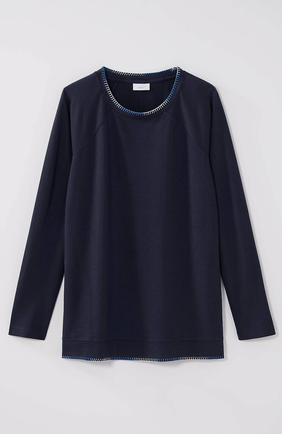 Fit Ombré-Stitched Tunic Sweatshirt