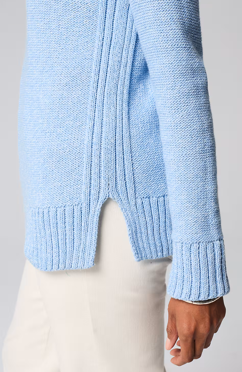 Ribbed-Detail Crew-Neck Sweater