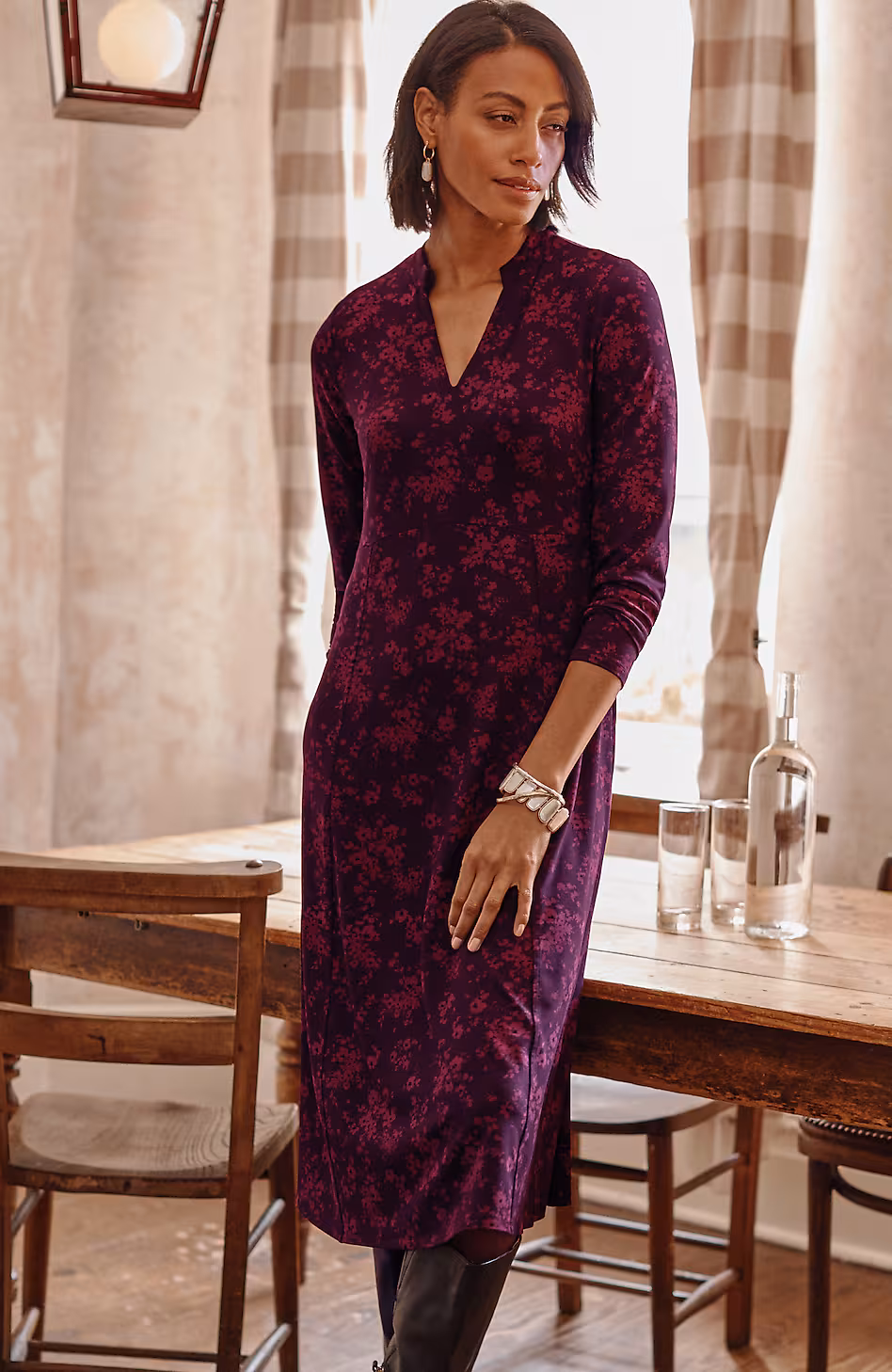 Wearever Princess-Seamed V-Neck Dress