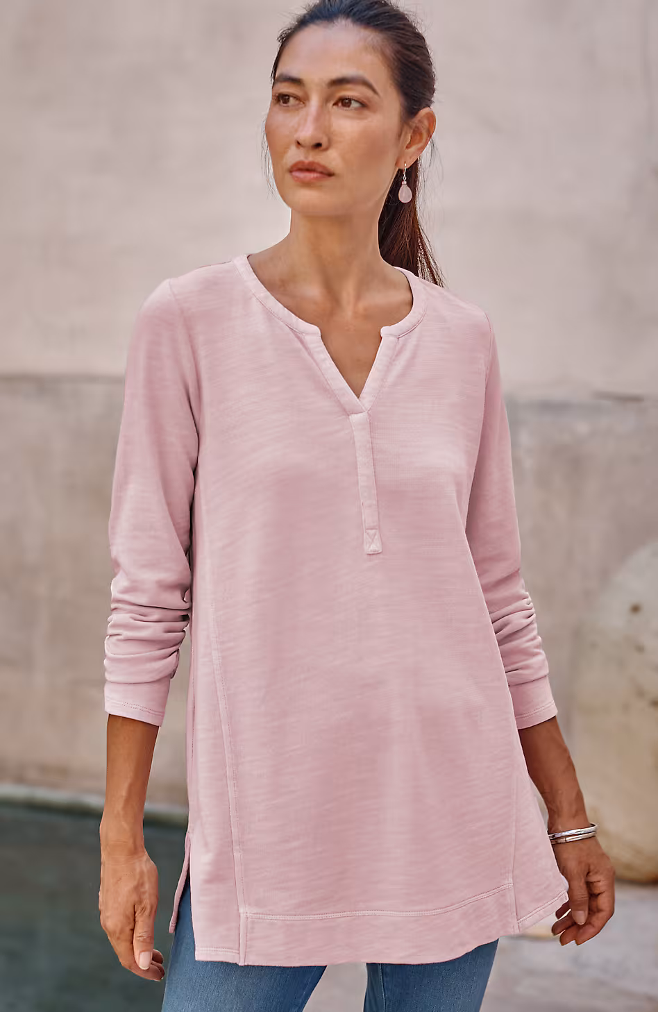 Pure Jill Tea-Dyed Seamed Tunic