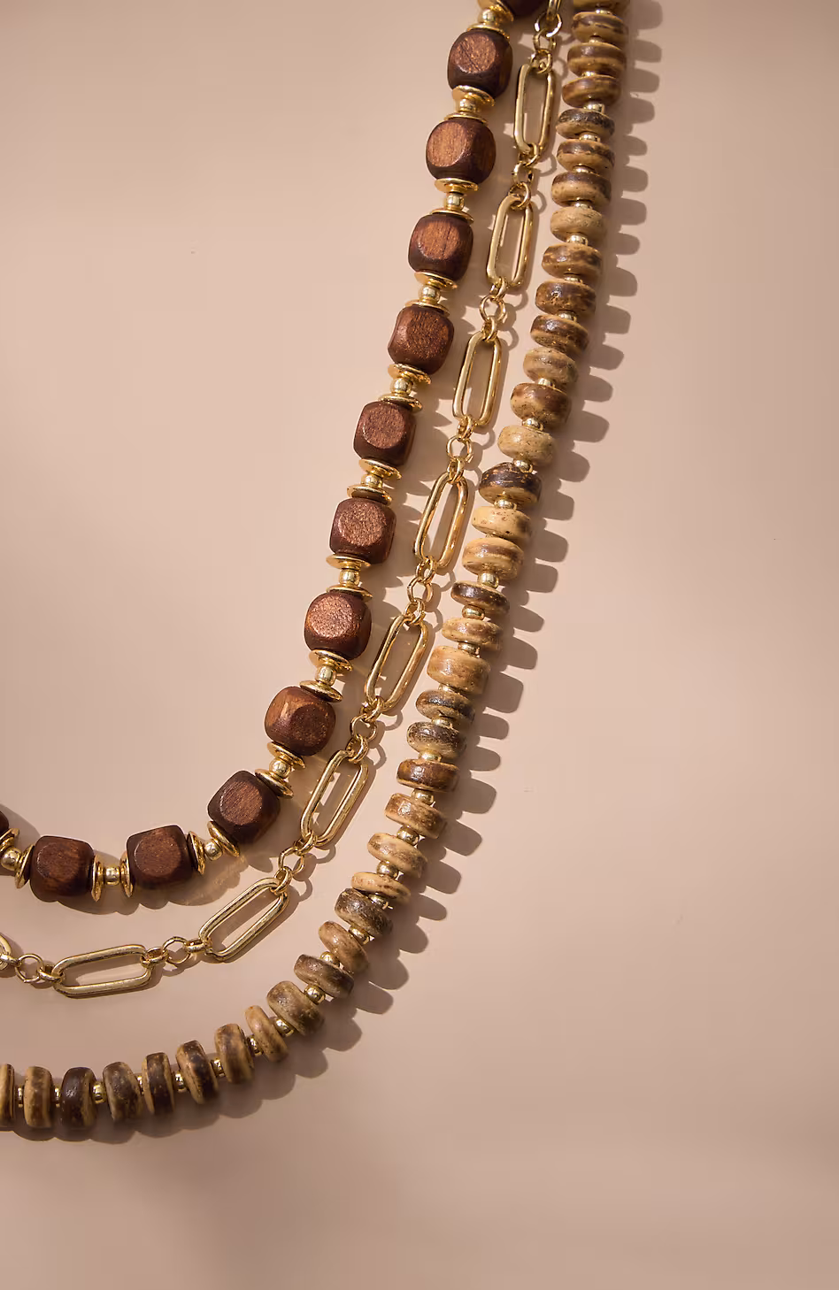 Mixed-Elements Layered Necklace