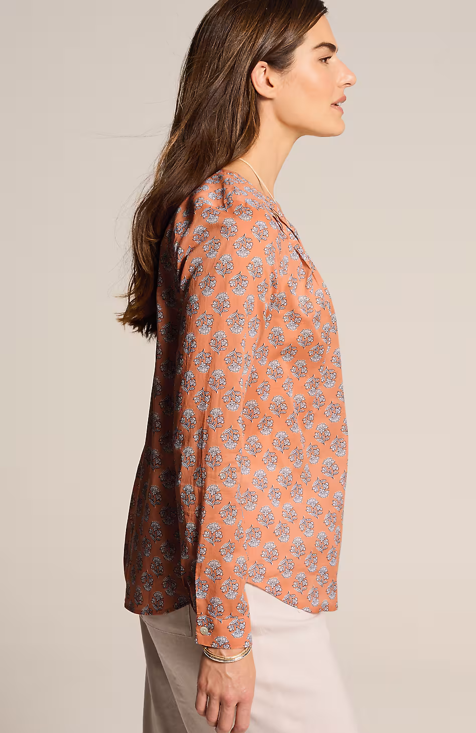 Printed Cotton Voile Top