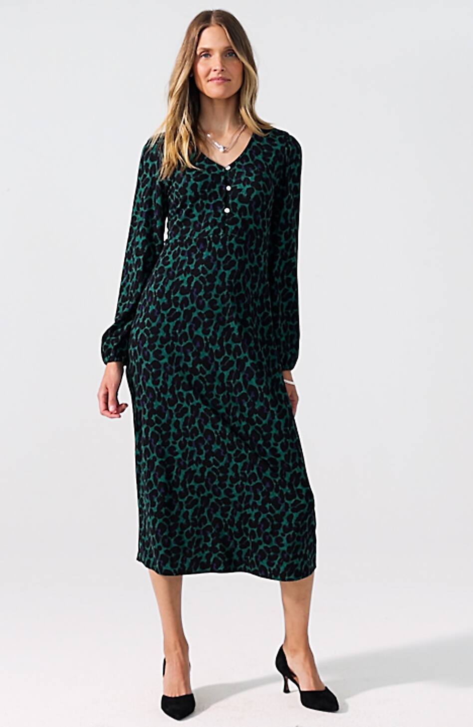 Lightweight Ponte Knit Midi Dress