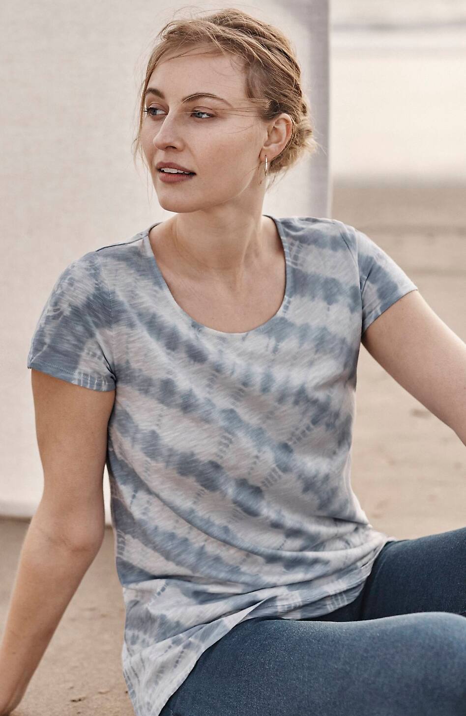 Pure Jill Scoop-Neck Elliptical Tee