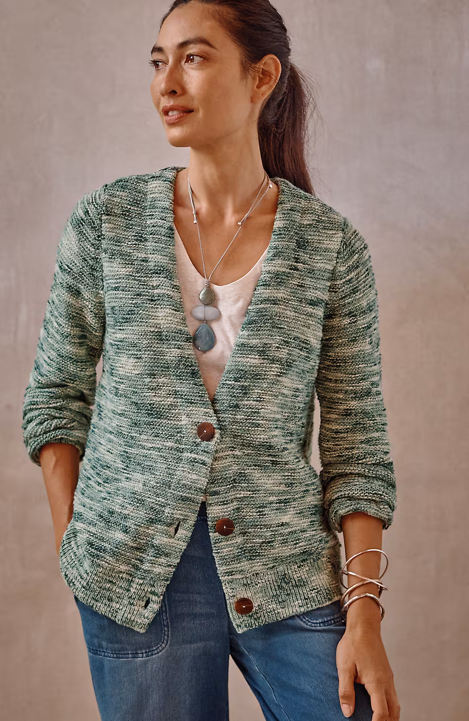 Pure Jill Space-Dyed Cardi