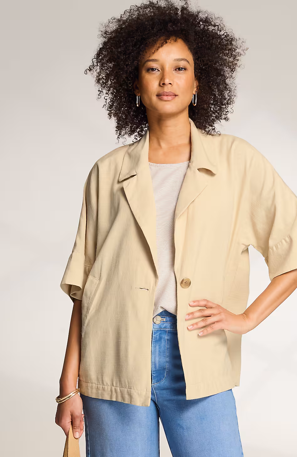 Wearever Collared One-Button Jacket