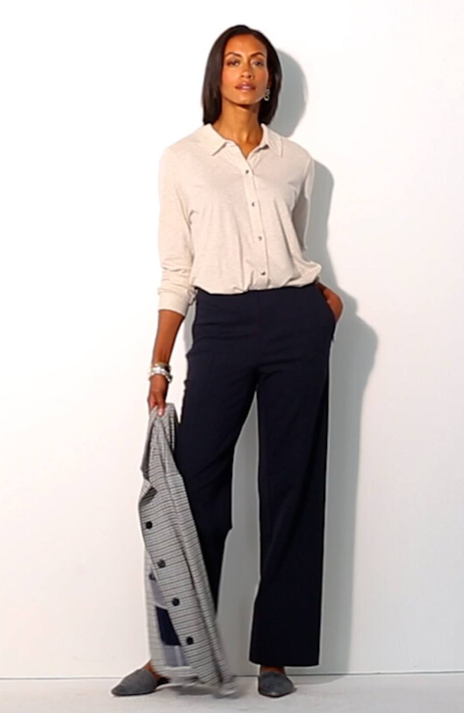 Button-Front Knit Shirt