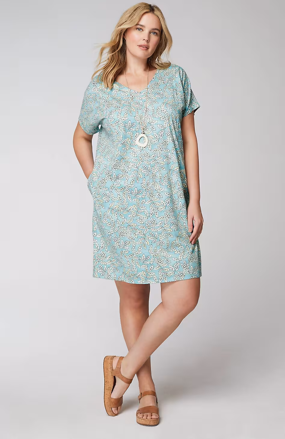 Pure Jill Soft-V-Neck T-Shirt Dress