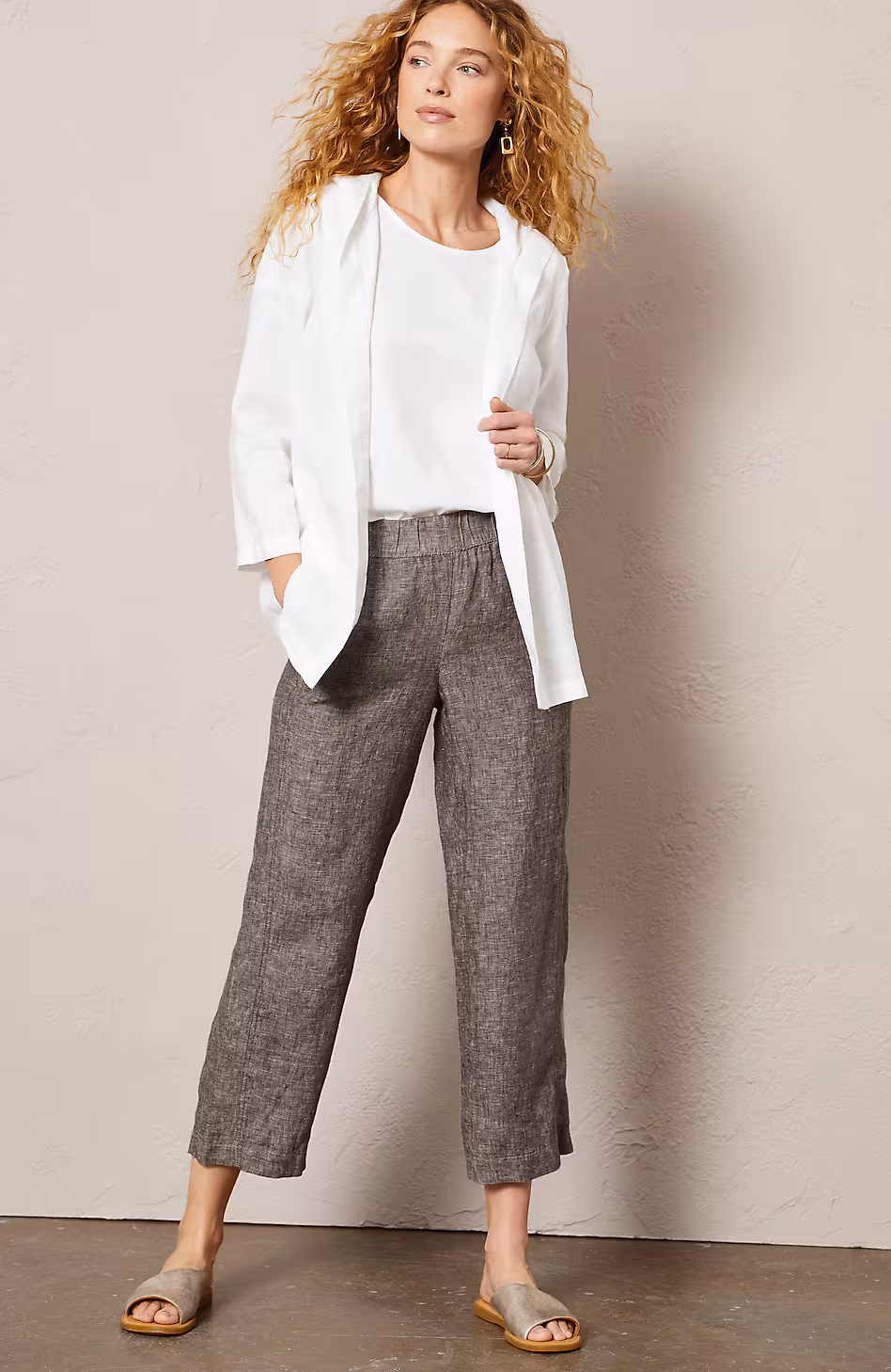 Pure Jill Linen Cropped Pants