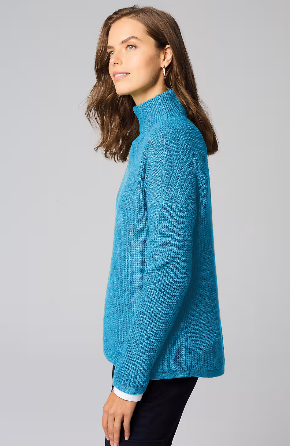 Textured Funnel-Neck Sweater