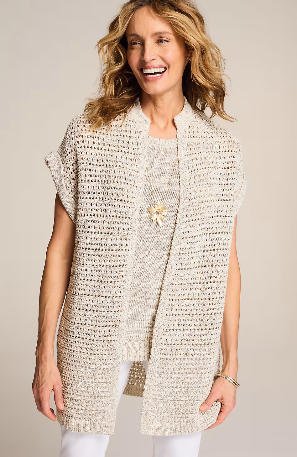 Tweed-Textured Gilet