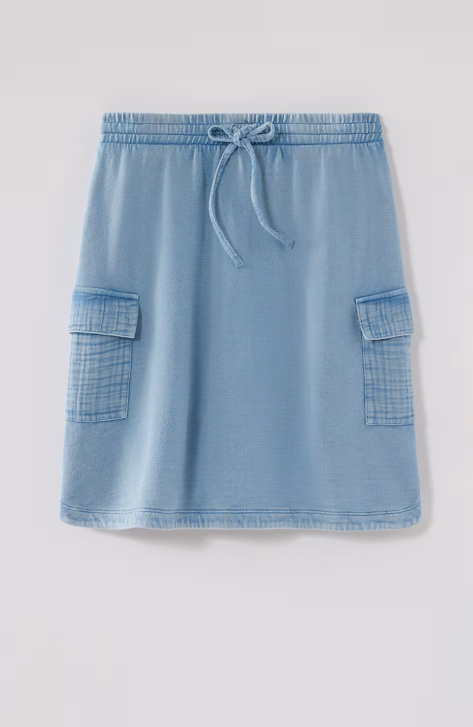 Fit Slub-Terry Garment-Dyed Cargo Skirt