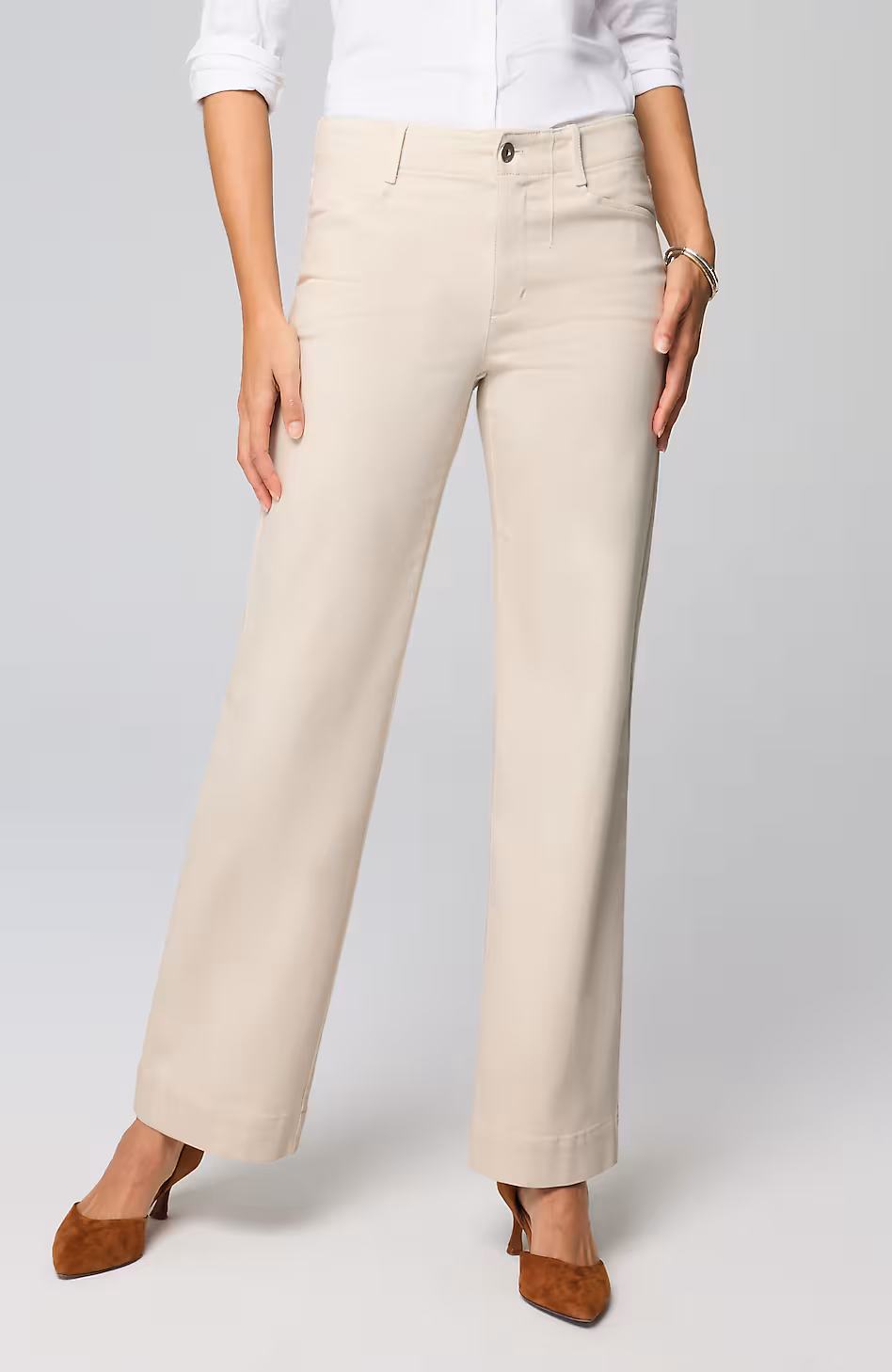 High-Rise Angled-Pocket Wide-Leg Jeans