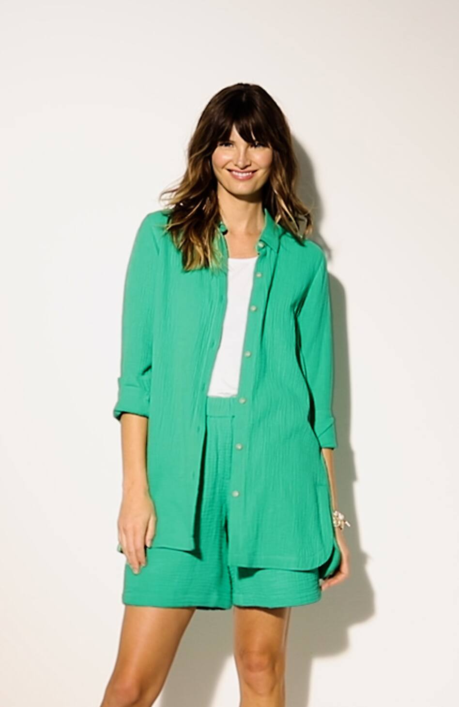 Cotton-Gauze Split-Hem Tunic