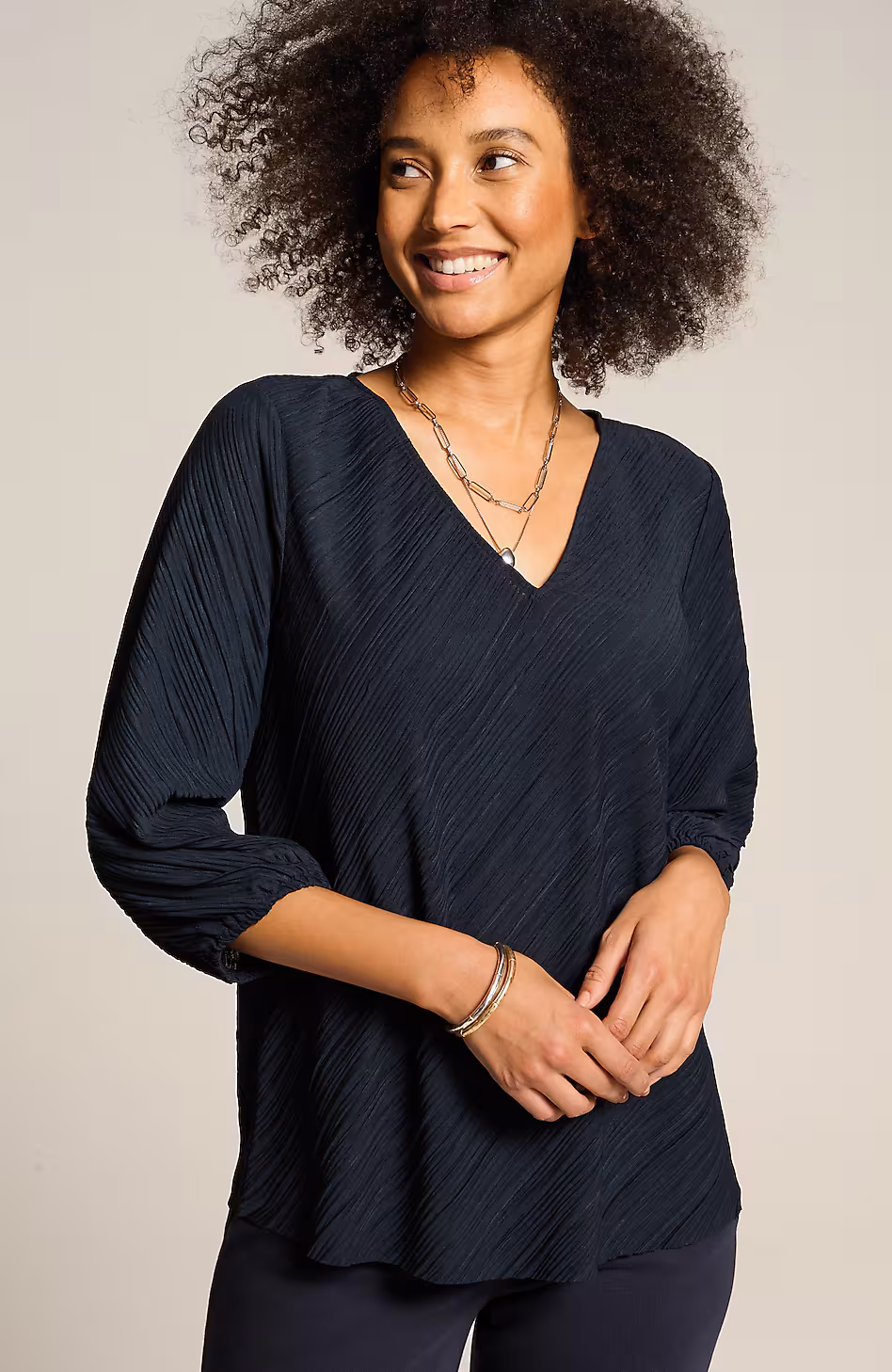 Wearever Plissé-Knit Top