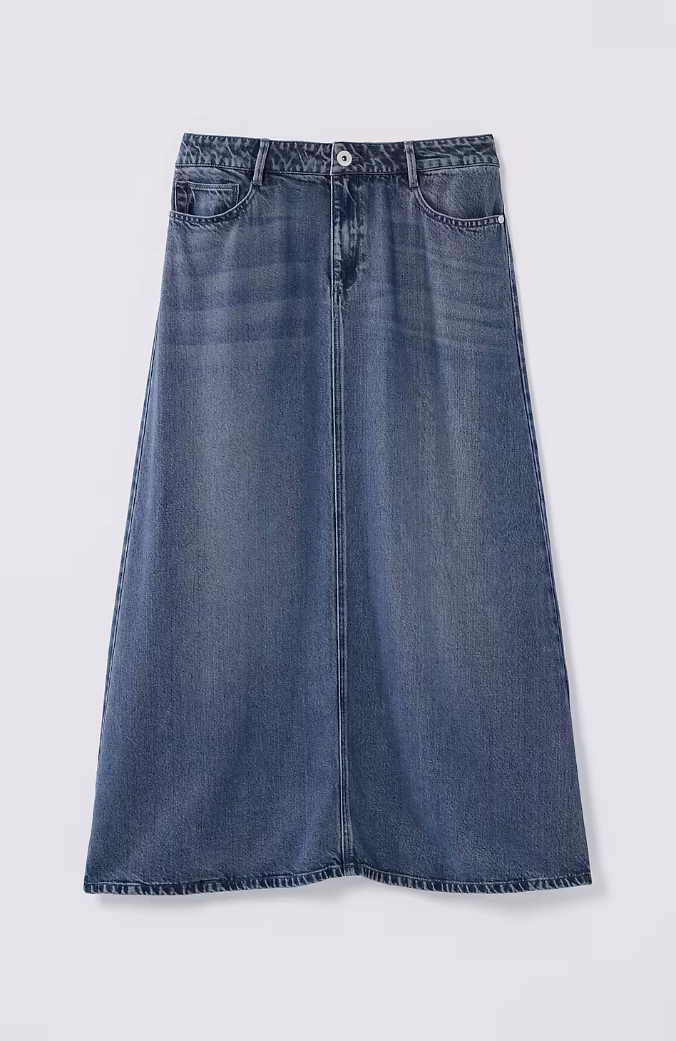 Denim A-Line Maxi Skirt