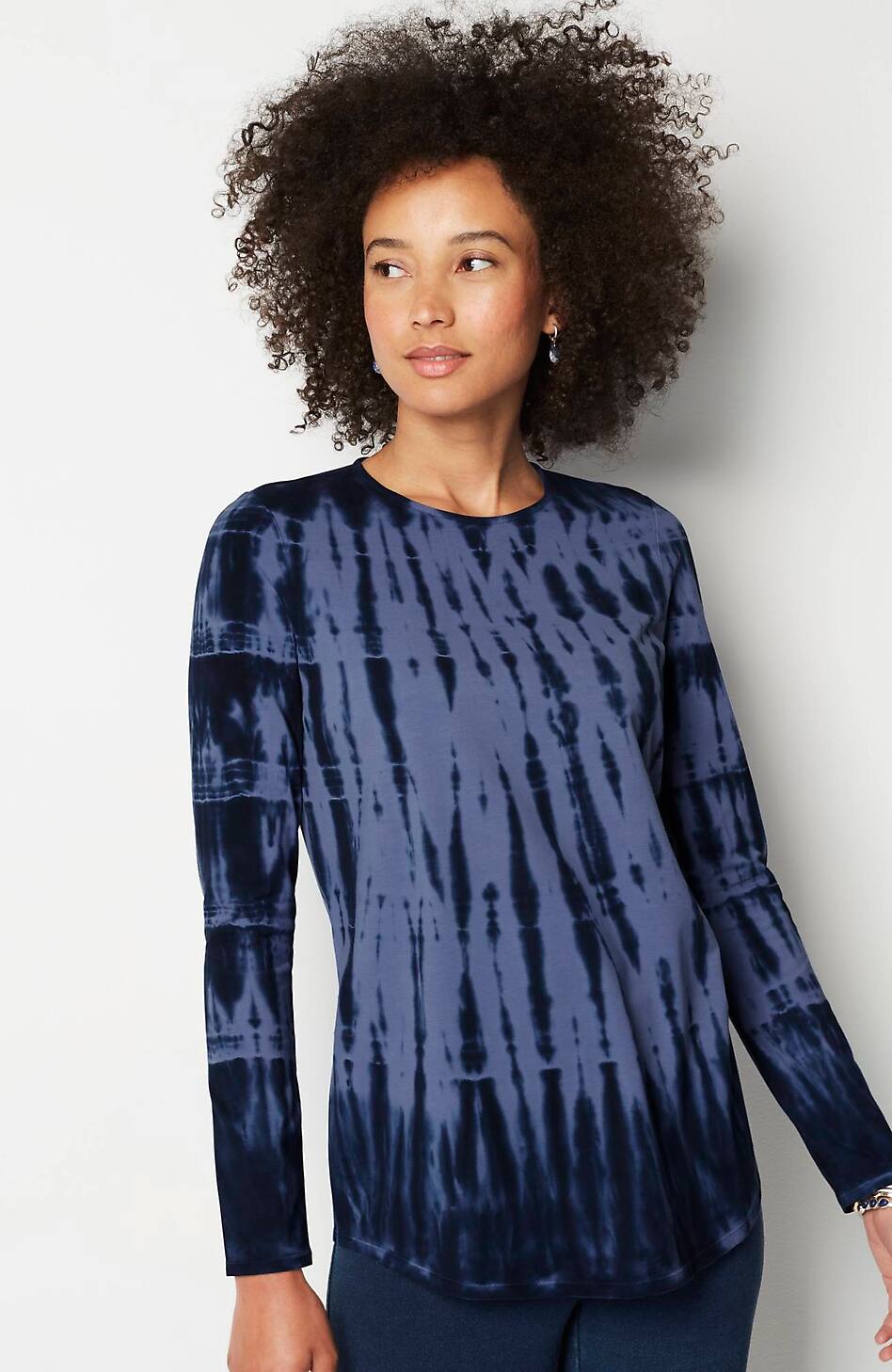 Pure Jill Long-Sleeve Shirttail Tee