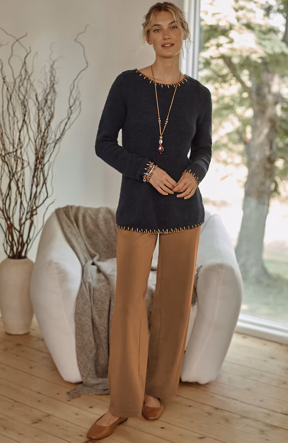 Pure Jill Affinity Pull-On Wide-Leg Pants