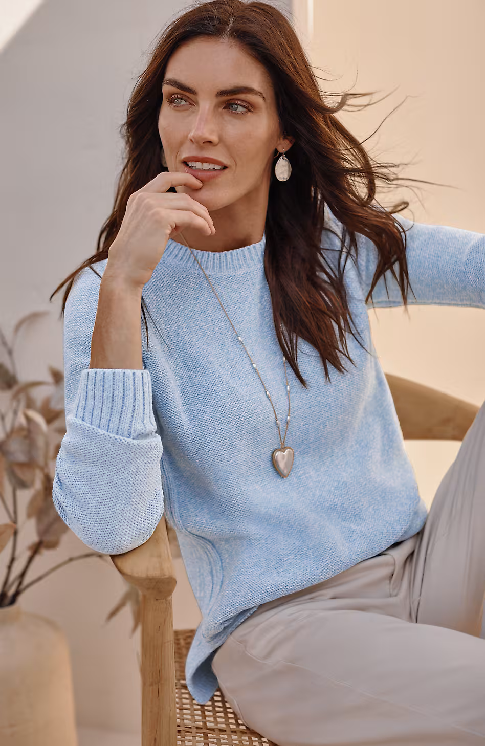 Ribbed-Detail Crew-Neck Sweater