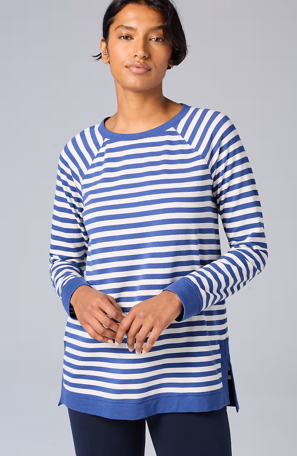 Fit French Terry Stepped-Hem Tunic