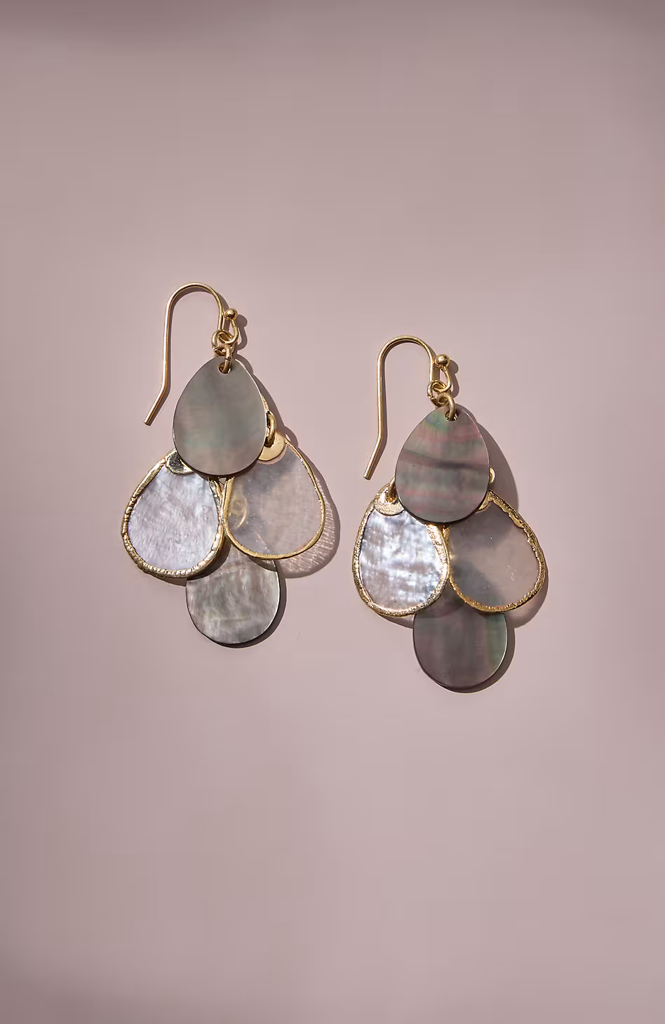 Mixed-Shell Cascading Earrings