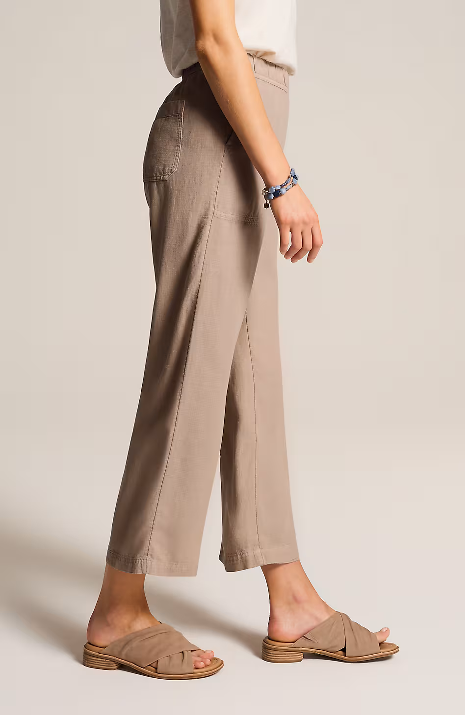 Pure Jill Linen-Blend Wide-Leg Crops