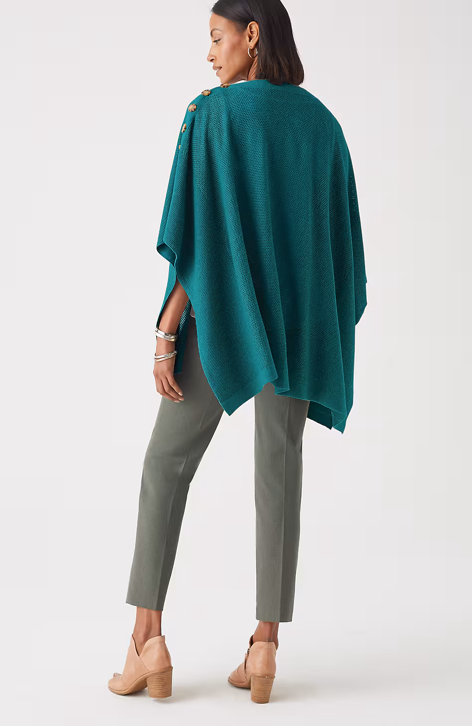 Rib-Knit Two-Way Poncho