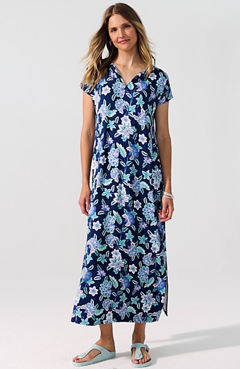 Split-Neck Maxi Dress