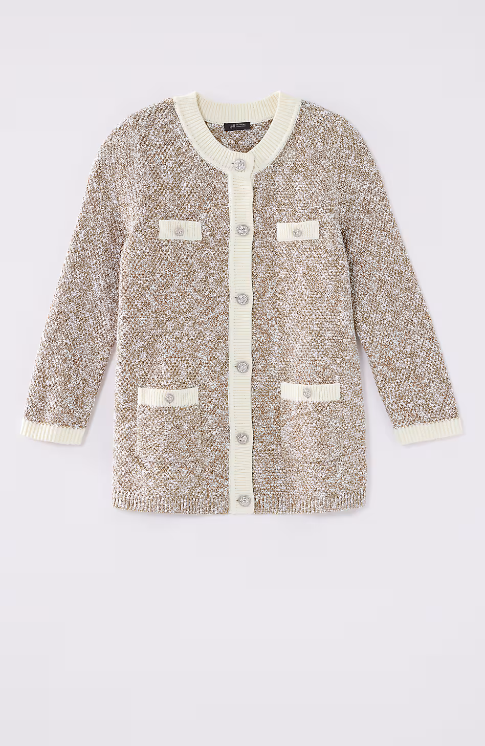 Wearever Contrast-Trimmed Sweater-Jacket