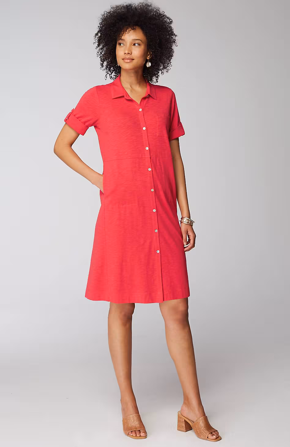 Classic Cotton-Slub Shirtdress