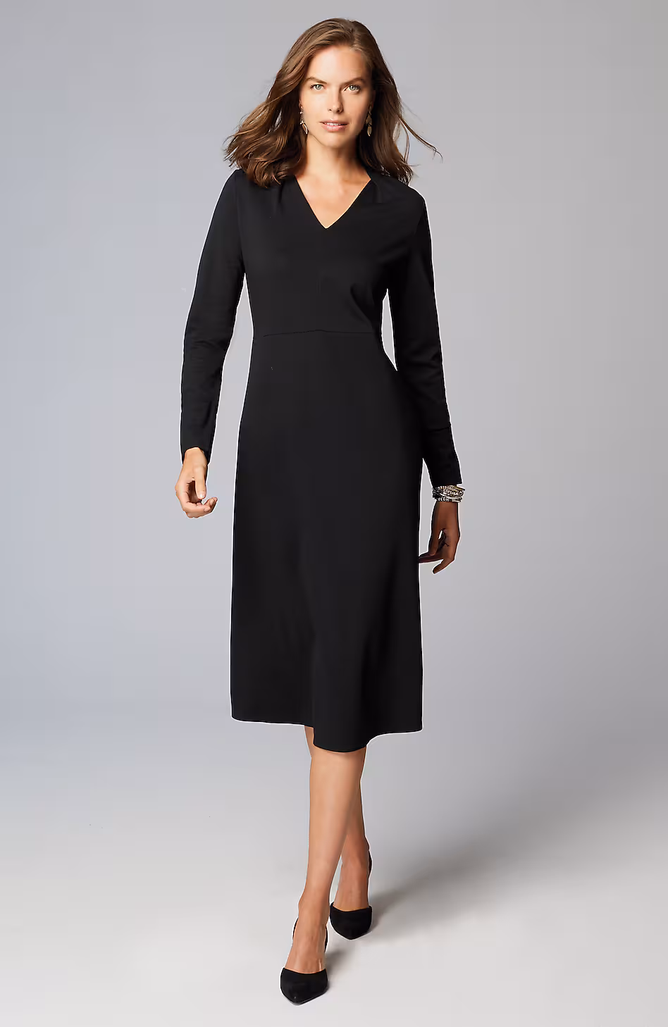 Wearever Double-Face Jersey Fit-And-Flare Dress