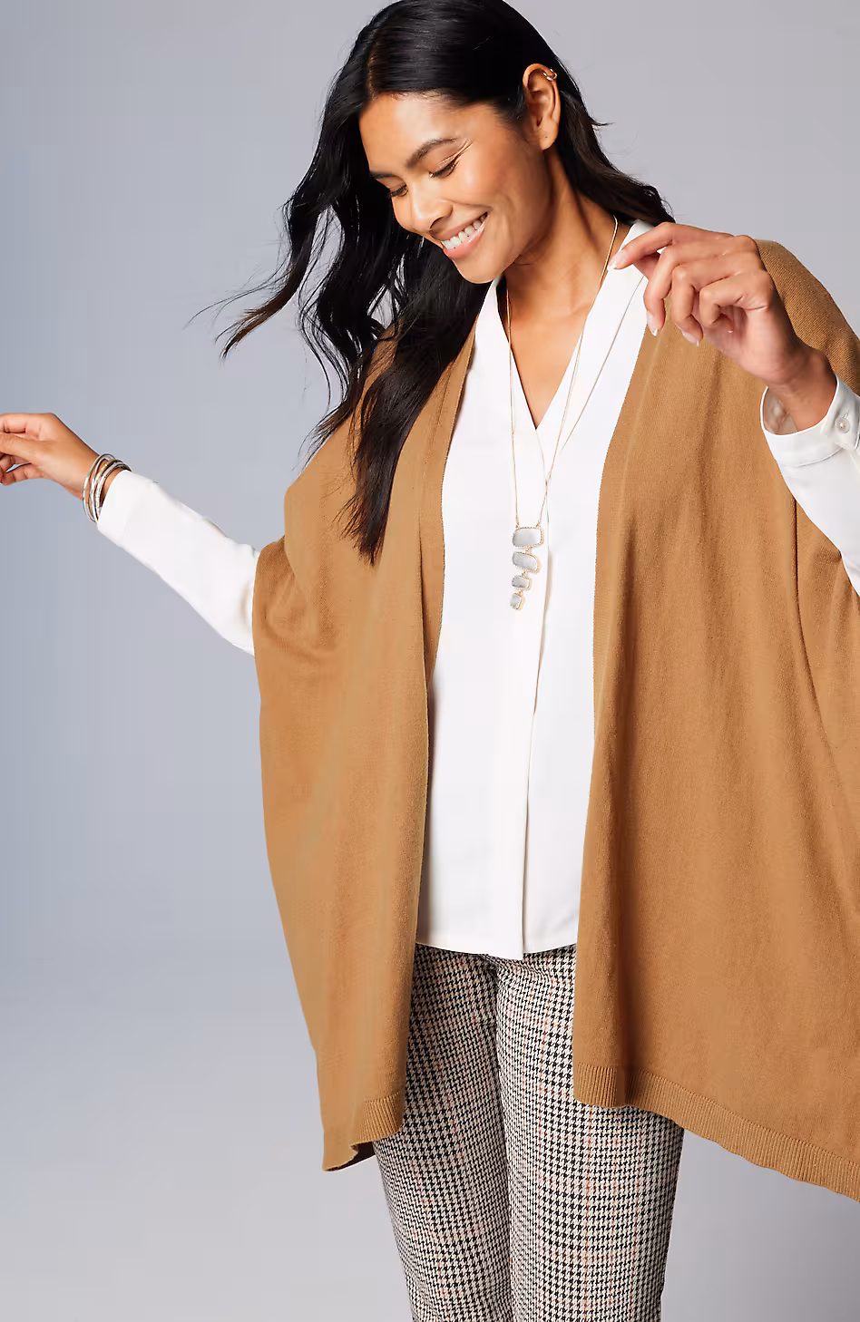 Luxe Rib-Trimmed Knit Ruana