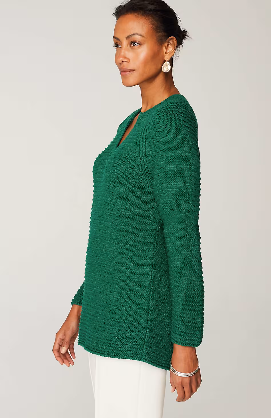 Wearever Textured Split-Neck Sweater