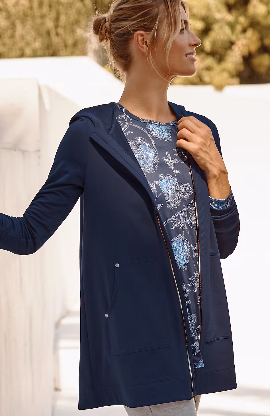 Fit Elevate Terry Knit Patch-Pocket Jacket